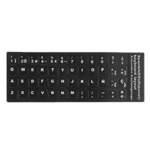 Spanish Keyboard Stickers Black