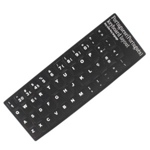 Pegatinas Teclado Portugués - Incluye letra Ç - Negro