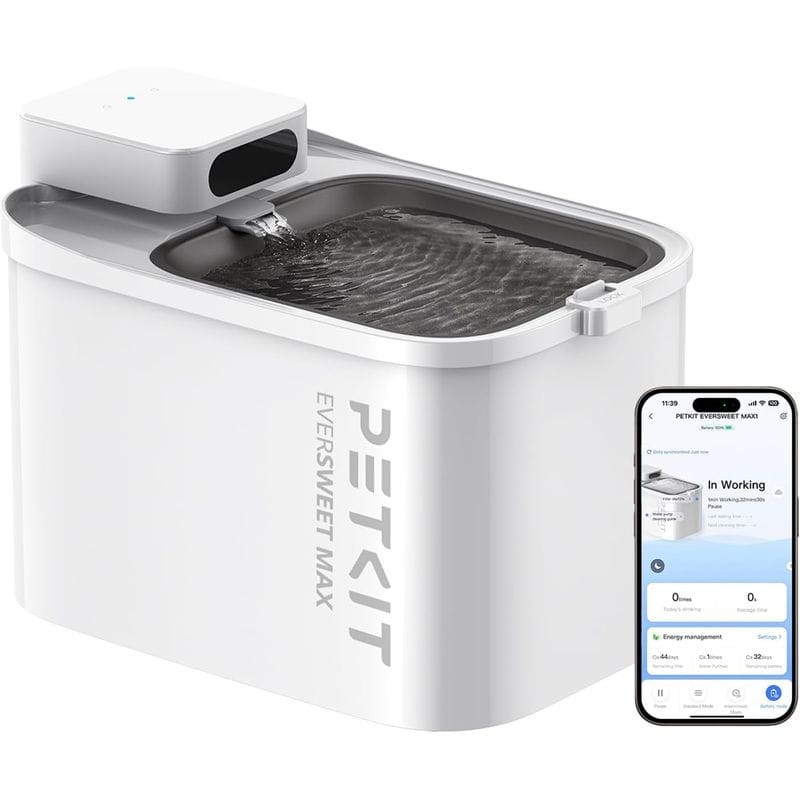 Fonte de água inteligente para animais de estimação 3L - PETKIT Eversweet MAX - Portátil com bateria - Sensor de movimento - Controlo de APP - Item1