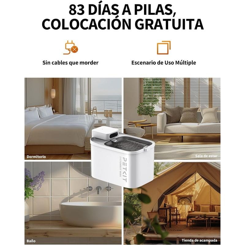 Fonte de água inteligente para animais de estimação 3L - PETKIT Eversweet MAX - Portátil com bateria - Sensor de movimento - Controlo de APP - Item2