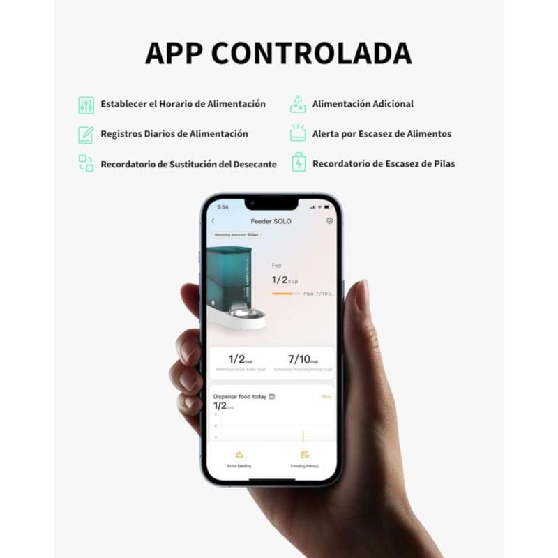 PETKIT Fresh Element SOLO Blanc -Mangeoire Intelligente Pour Animaux - Distributeur Programmable avec Application pour 1 à 10 Repas Quotidiens - Acier Inoxydable Idéal pour Chiens et Chats - Ítem2