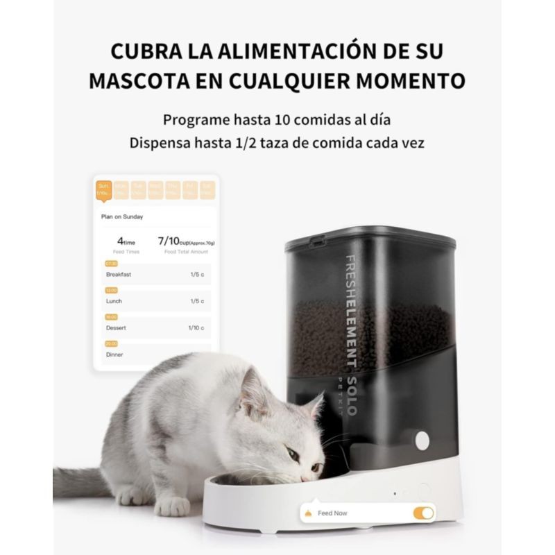 PETKIT Fresh Element SOLO Cinza - Alimentador Inteligente Para Animais de Estimação - Dispensador Programável com APP de 1 a 10 Refeições Diárias - Aço Inoxidável Ideal para Cães e Gatos - Item6