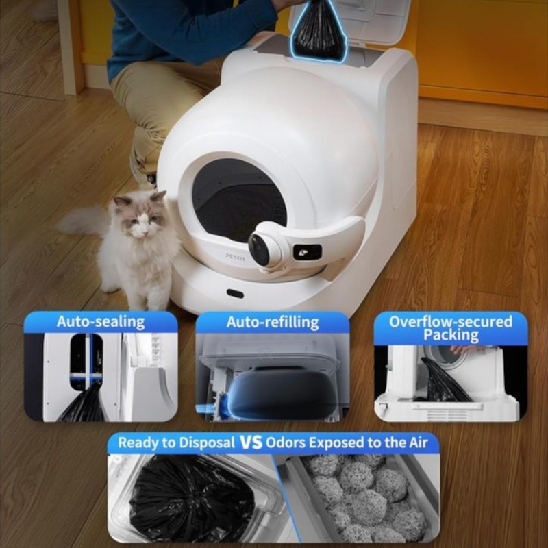 Arenero Automático PETKIT Purobot Ultra - Cámara Con tecnología IA -Reconocimiento Facial - Monitoreo de Salud - Sellado de bolsas tras cada uso - Control APP - Ítem2