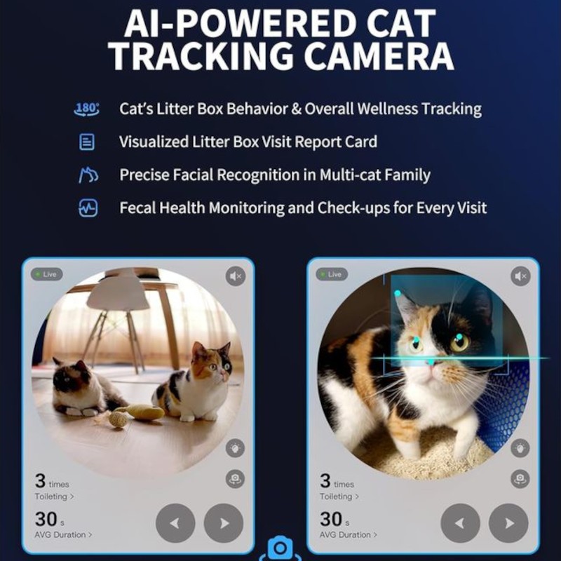 Arenero Automático PETKIT Purobot Ultra - Cámara Con tecnología IA -Reconocimiento Facial - Monitoreo de Salud - Sellado de bolsas tras cada uso - Control APP - Ítem3