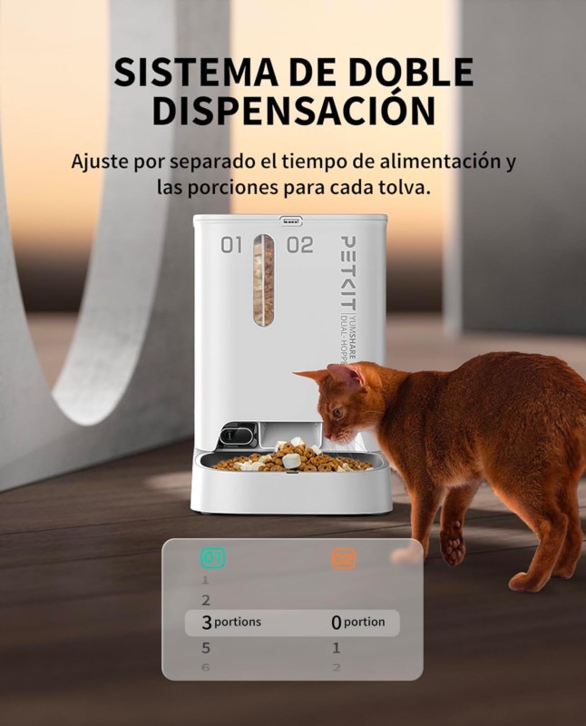 Petkit Yumshare Dual-Hooper Con Cámara Blanco - Comedero Automático - Desprecintado - Ítem7