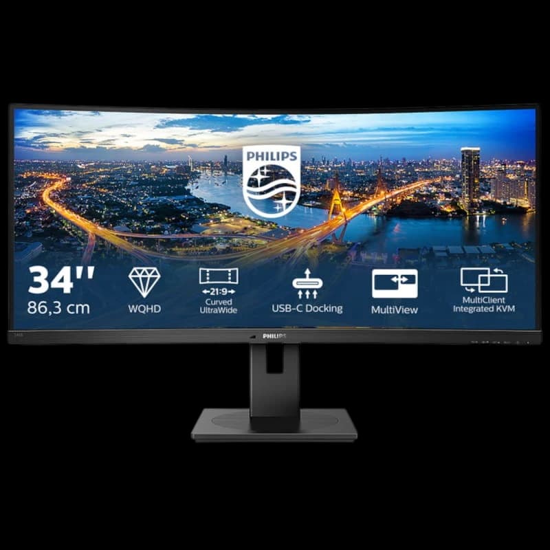 Philips 346B1C 34 Quad HD VA 100 Hz UltraWide Incurvé Noir – Moniteur PC