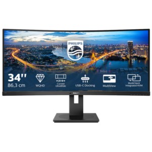 Philips 346B1C 34 Curvado WLED QHD VA Painel Preto - Monitor PC