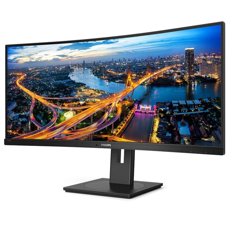 Philips 346B1C 34 incurvé WLED QHD Panel VA Black Ultrawide Monitor Vue avant côté gauche