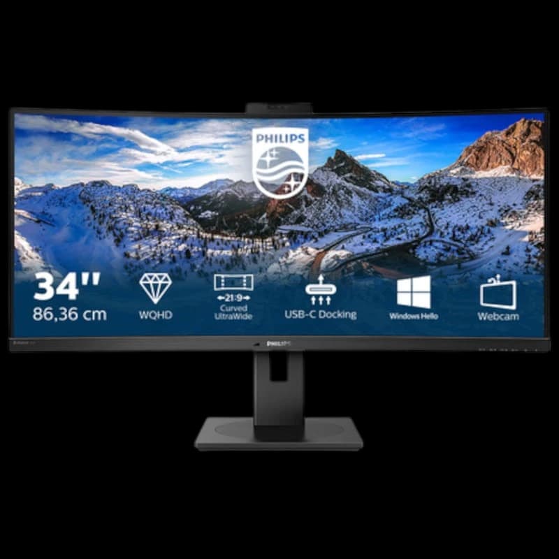 PHILIPS 346P1CRH 34 Incurvé WLED UWQHD Multimédia Noir – Moniteur PC