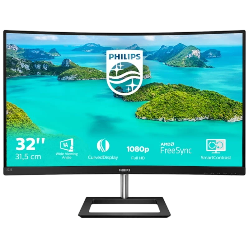 Philips E-Line 322E1C 31.5 FullHD Curvo FreeSync Preto - Monitor PC - Item