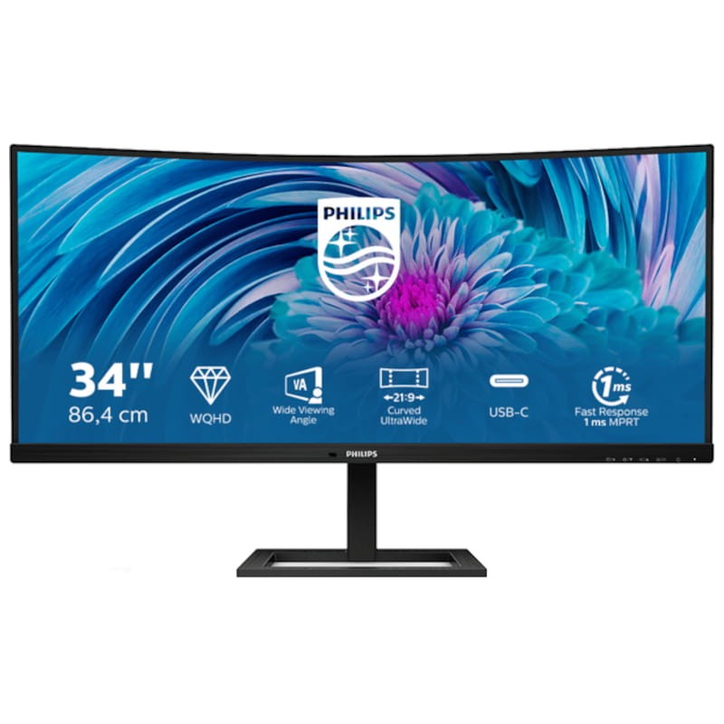 Philips E Line 346E2CUAE/00 34 Quad HD VA 100Hz UltraWide Curvo FreeSync Premium Negro - Monitor PC - Ítem