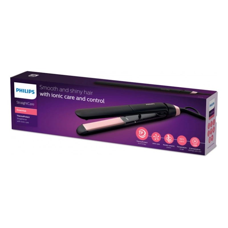 Alisador de cabelo Philips Essential StraightCare BHS378/00 Preto/Rosa - Item4