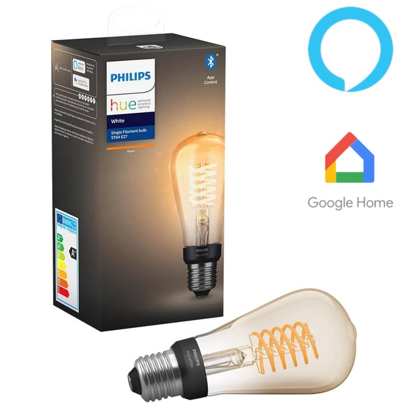 Philips Hue White LED Edison 9.5W ST64 E27 Warm White - Smart Light Bulb