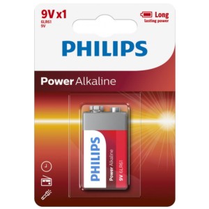 Batería Philips Alcalina 9V 6LR61P1B