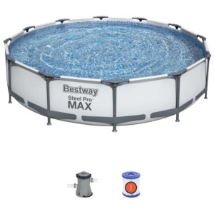 Piscine ronde amovible grande Bestway Steel Pro 56416 + pompe de filtration - 366 cm