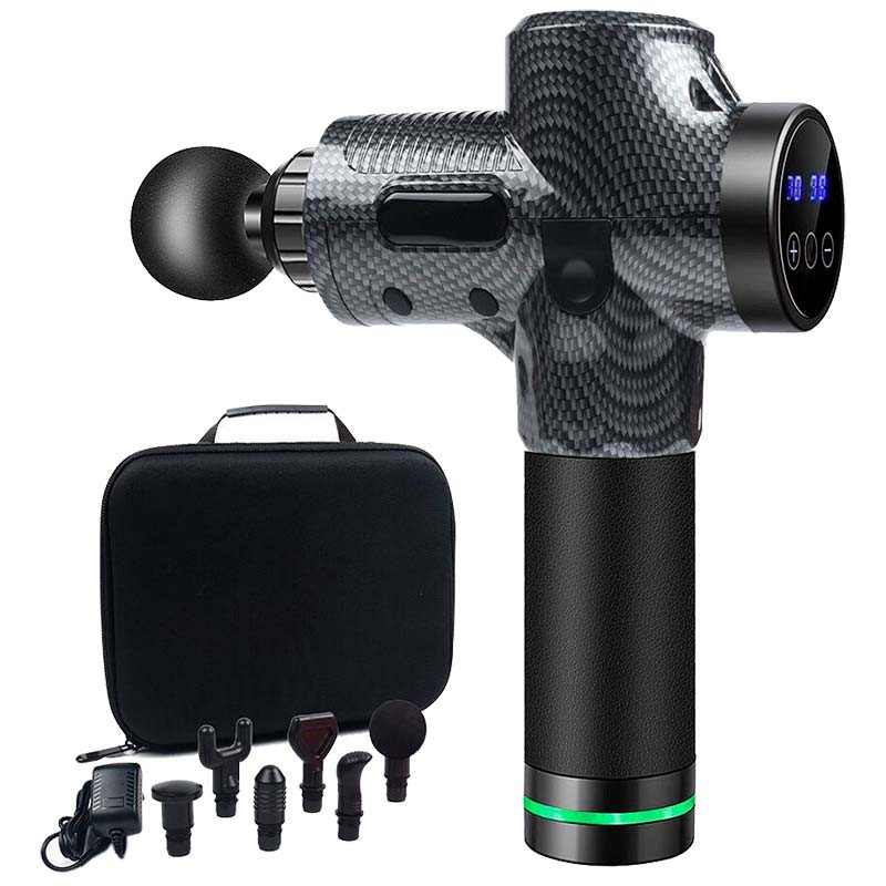 Pistola de Massagem Muscular 6 Cabeças 30 Níveis Preto - Item4