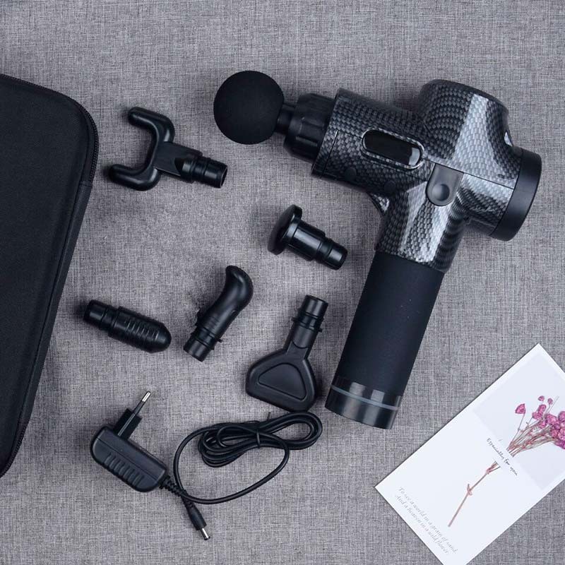 Pistola de Massagem Muscular 6 Cabeças 30 Níveis Preto - Item5