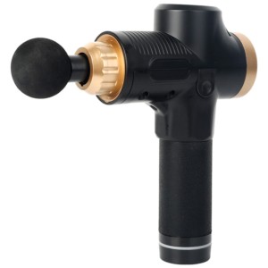 Pistola de Massagem Muscular 12 Cabeças 30 Níveis Preto/Dourado