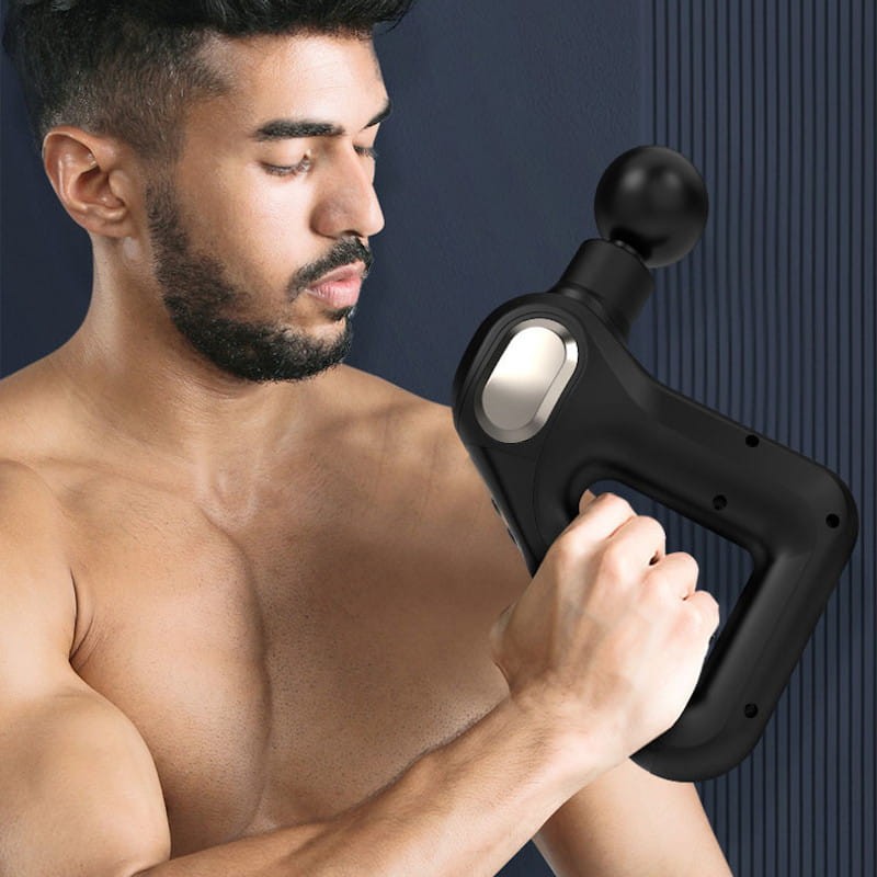 Pistolet de Massage Musculaire 8 Têtes 12 Niveaux LCD Tactile Noir + Étui - Ítem2