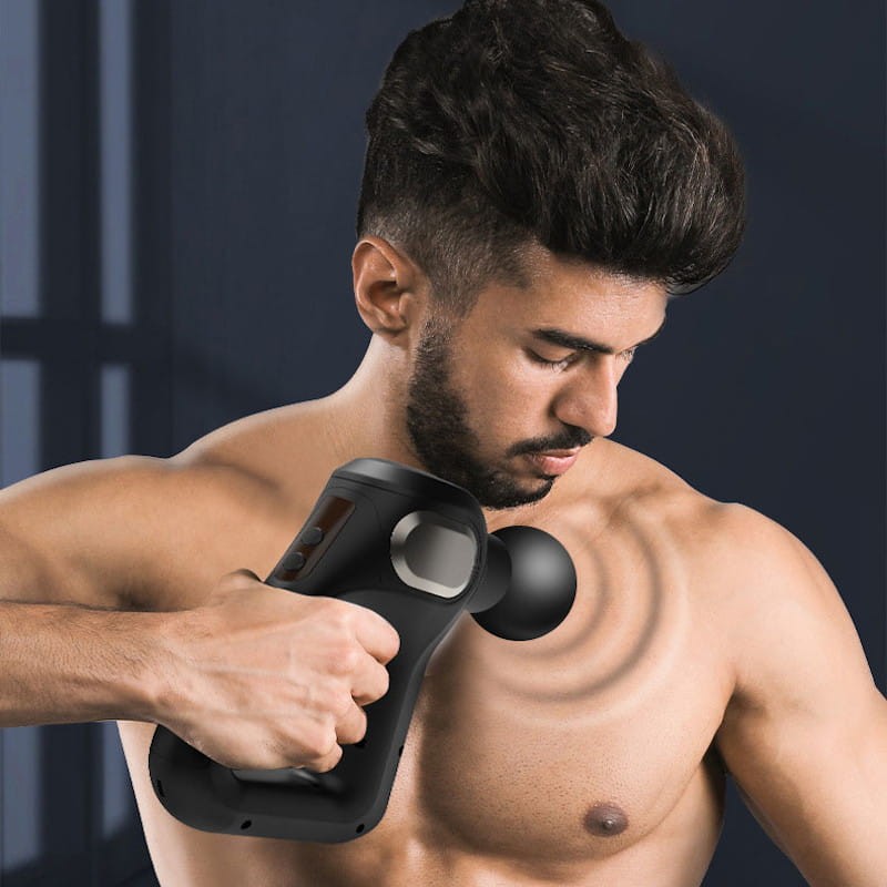 Pistola de Massagem Muscular 8 Cabeças 12 Níveis LCD Touch Preto - Item3