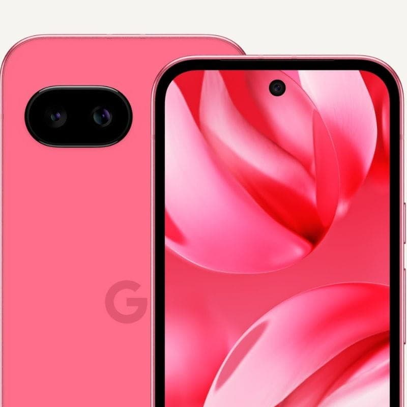 Google Pixel 9a 5G 8 Go/128 Go Rose pivoine Image avant et arrière