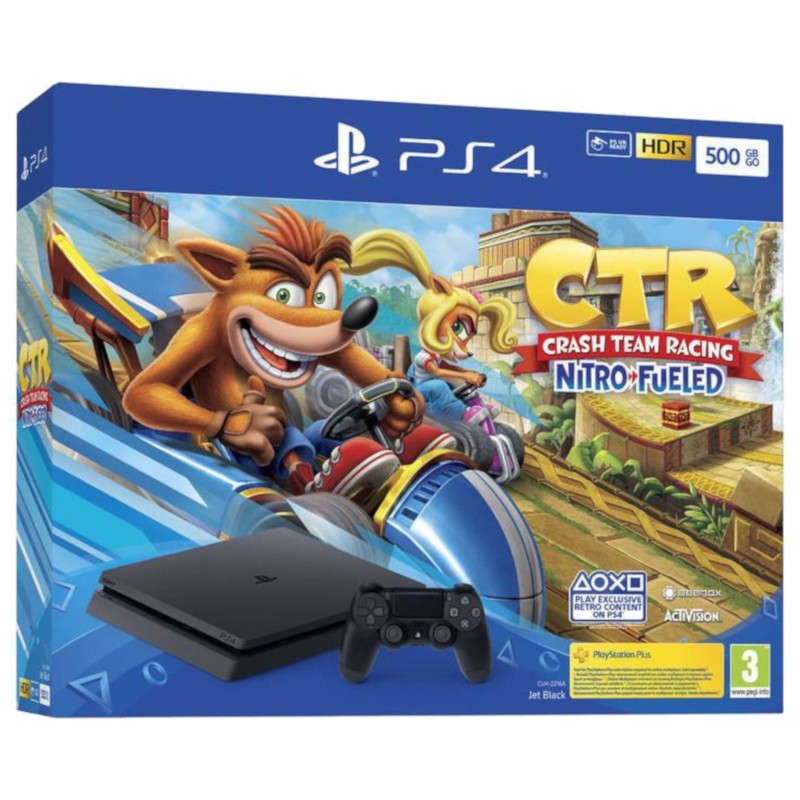 PlayStation 4 Slim 500GB (PS4) + Crash Team Racing Nitro-Fueled