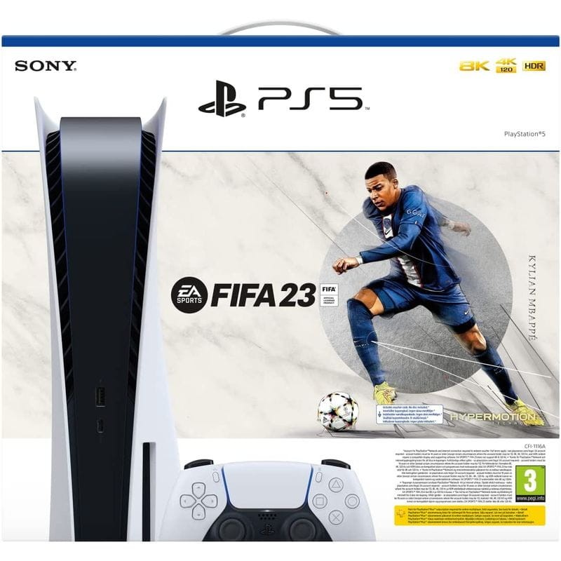 Console Sony PS5 (Playstation 5) Físico 825GB com Disco + Jogo Fifa 23 +  Controle sem Fio Sony