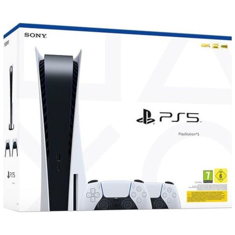 Consola PS5 Standard com Dois Controles Dualsense Branco - Item1