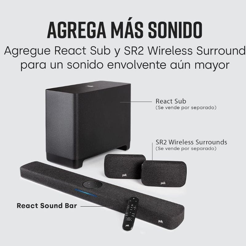 Polk React Bluetooth Alexa Audio 5.1 ARC Dolby Digital HDMI x 2 Noir - Barre de son - Ítem6
