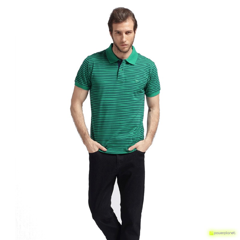 Polo Stripe Verde - Homen