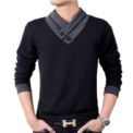 Polo Doble Cuello Negro - Hombre - Ítem