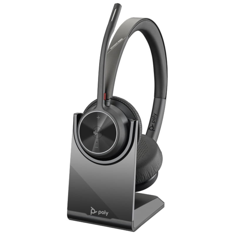 Poly Voyager 4320 UC com adaptador Bluetooth USB-A Preto + Base de carregamento - Auscultadores PC - Item1