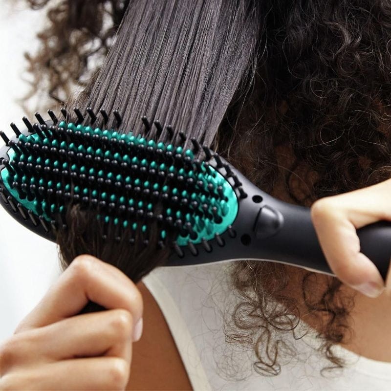 Rowenta Power Straight CF5820 Noir, Vert - Brosse à lisser chauffante - Ítem1