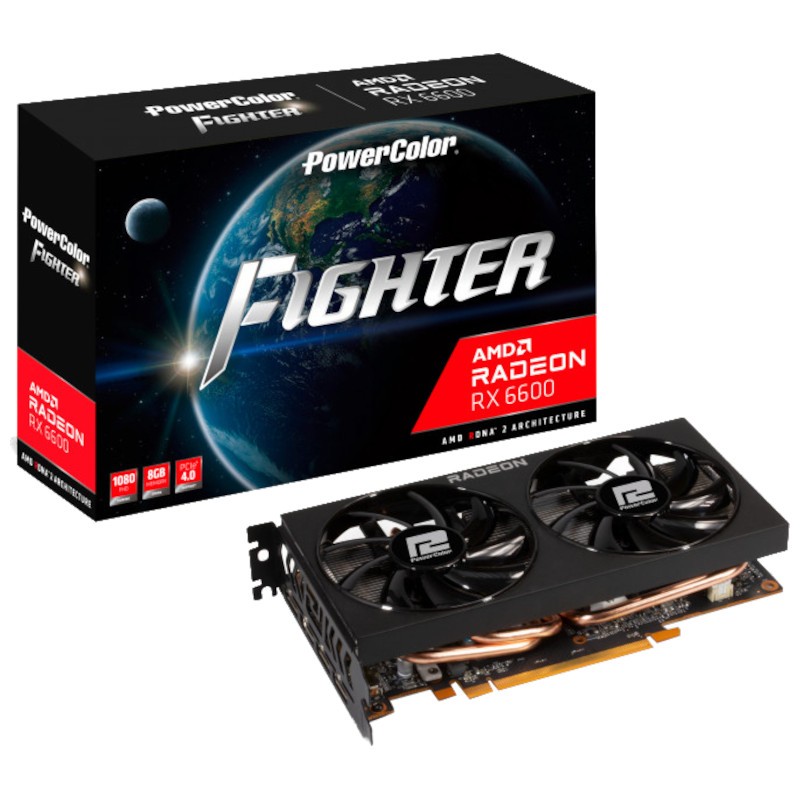 PowerColor Fighter AMD Radeon AXRX 6600 8 GB GDDR6 - Tarjeta Gráfica - Ítem