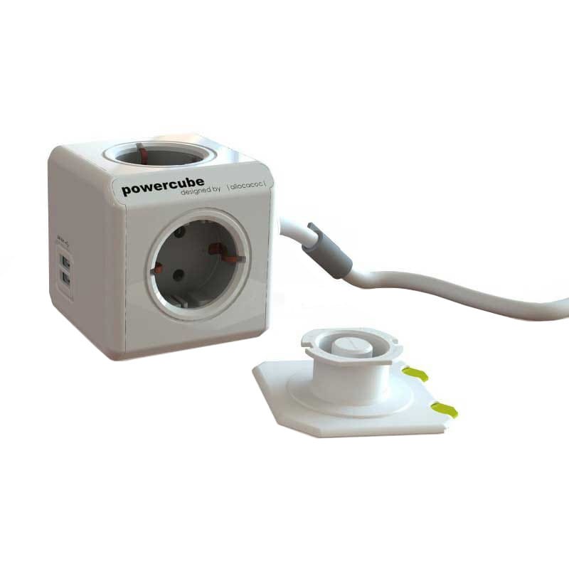 PowerCube Extended USB 4 outlets + 2 USB ports + 3m Cable