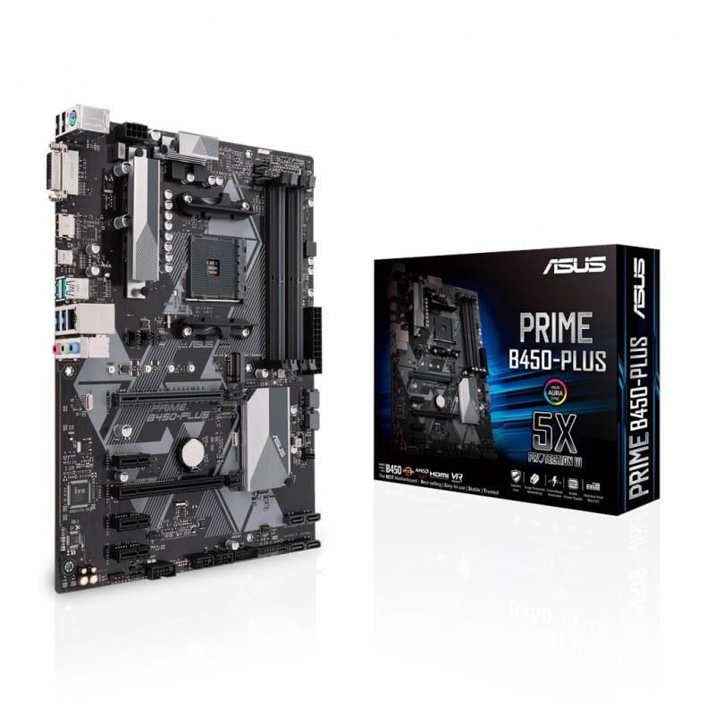 ASUS PRIME B450-PLUS Socket AM4 ATX Socket Gigabit Ethernet Realtek RTL8111H - Placa-mãe - Item