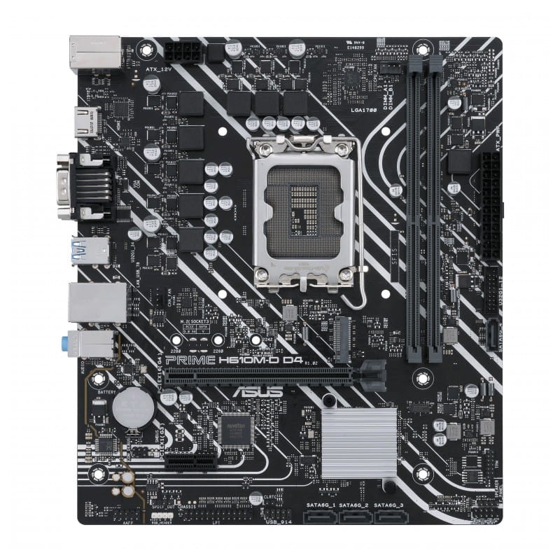 ASUS PRIME H610M-D D4 LGA 1700 micro ATX USB, HDMI, VGA y Ethernet Gigabit – Placa Base - Ítem1