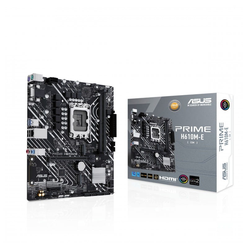 ASUS PRIME H610M-E-CSM Gigabit LAN ATX 24 Pin Motherboard - Placa-mãe - Item