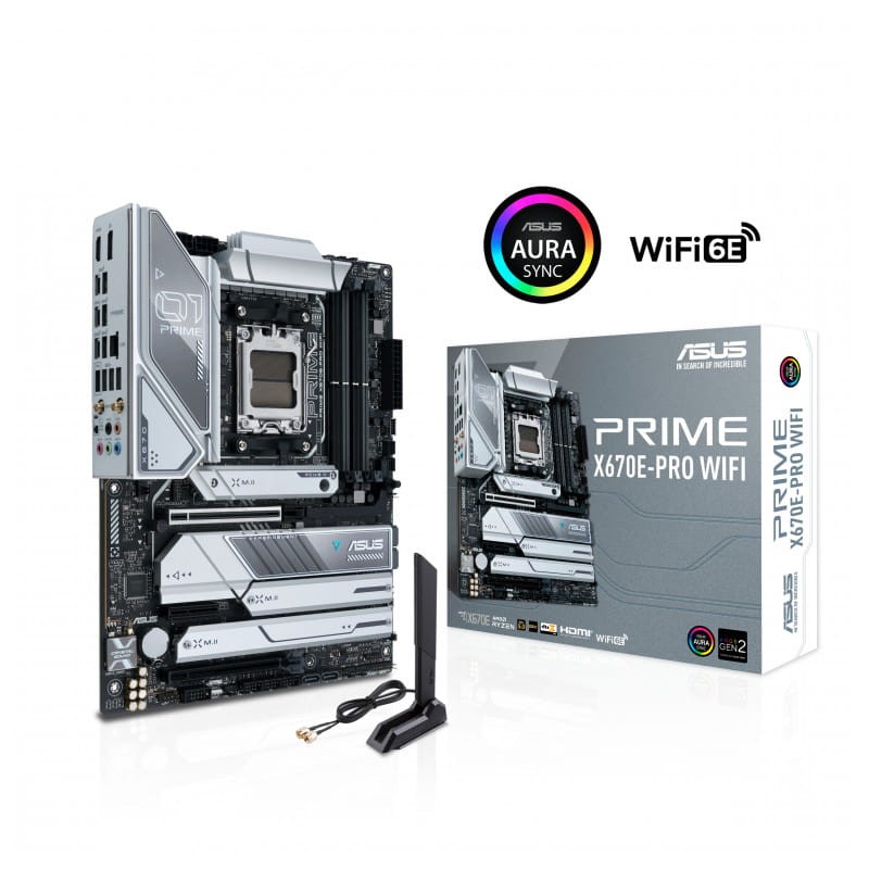 ASUS PRIME X670E-PRO WIFI AMD AM5 Socket 128GB ATX Negro, Plata - Placa base - Ítem1