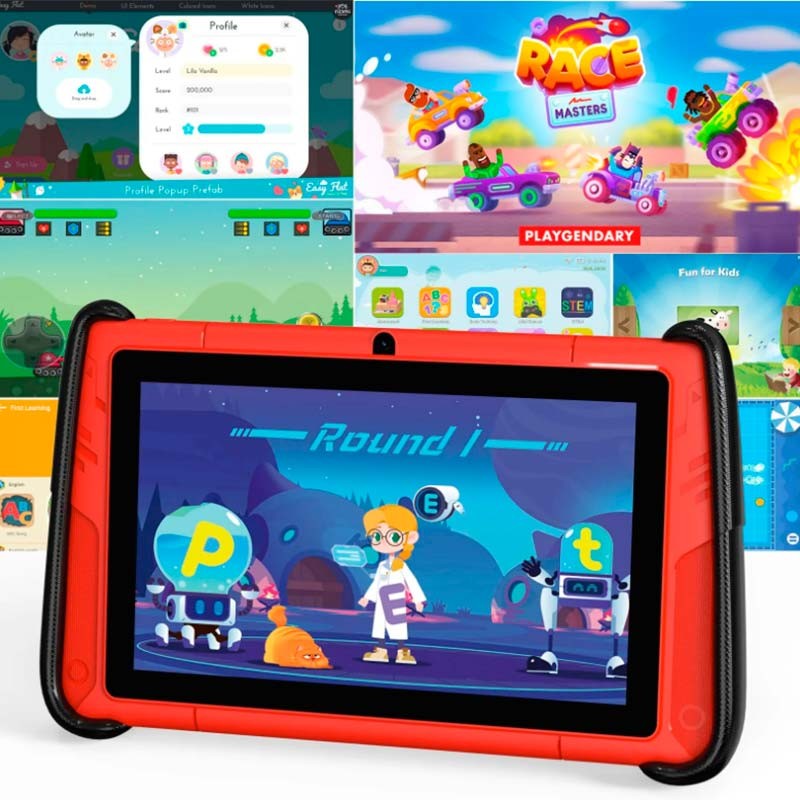 Pritom K7 Pro Sports 4GB/64GB Wifi Vermelho – Tablet para crianças - Item1