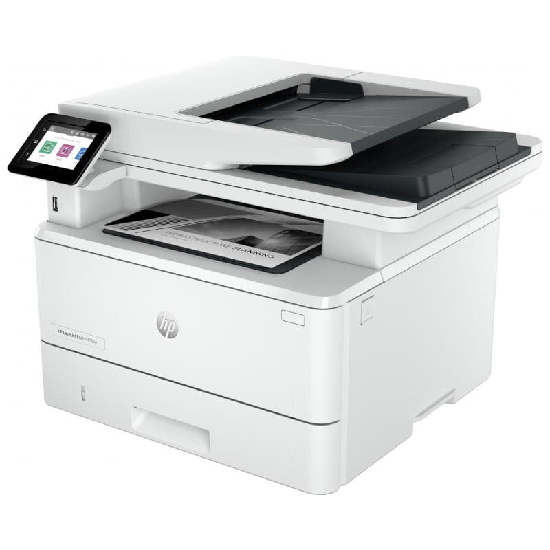 Impressora laser HP LaserJet Pro 4102fdw com WiFi preto e branco - Vista lateral