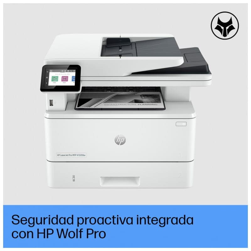 Impressora laser de segurança HP LaserJet Pro 4102fdw Laser WiFi Preto e Branco - Branco