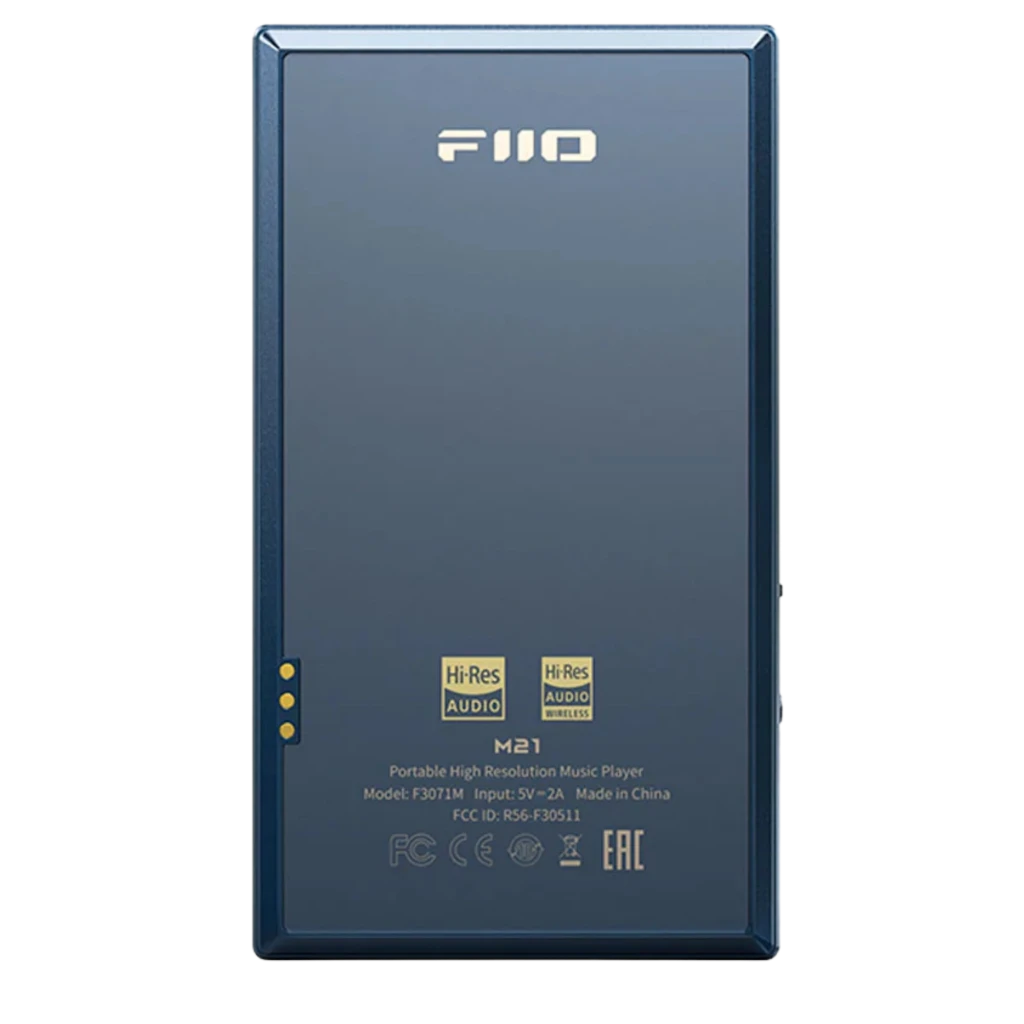 FiiO M21 reproductor Hi‑Res portátil en color Dark Blue con pantalla táctil grande, cuerpo elegante y salida balanceada 4.4 mm en el borde superior - Ítem1