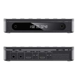 FiiO DM13 BT Transparent lecteur CD compact avec écran LED frontal, prise casque, ports USB-C, coaxial/optique, boutons supérieurs et mode DJ activable
