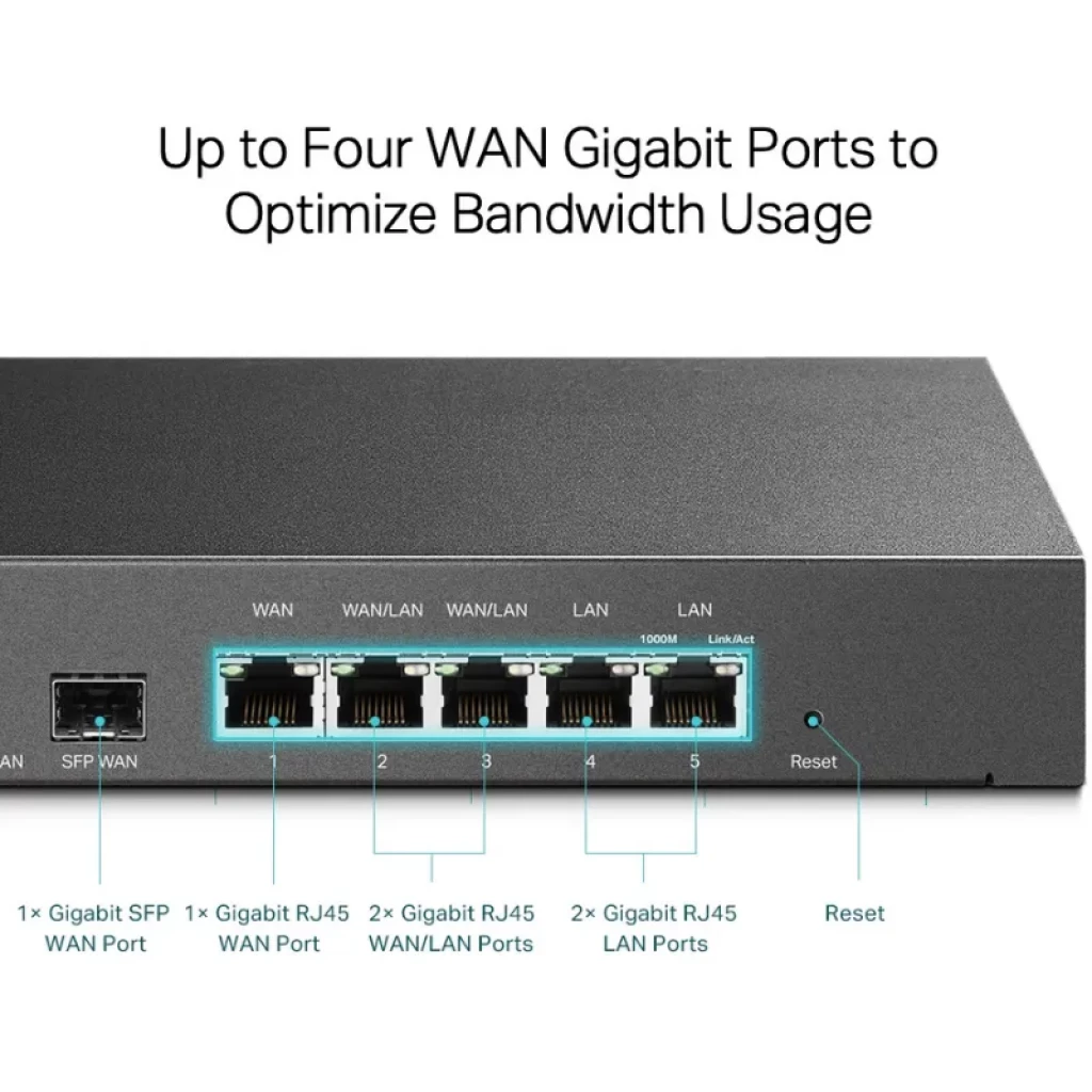 Vue avant du routeur TP-Link TL-ER7206 avec ports Gigabit et SFP - Ítem6