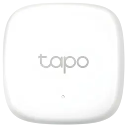 TP-Link Tapo T310 - Sensor de temperatura e humidade compacto, branco, formato quadrado com cantos arredondados, logotipo tapo central e LED indicador