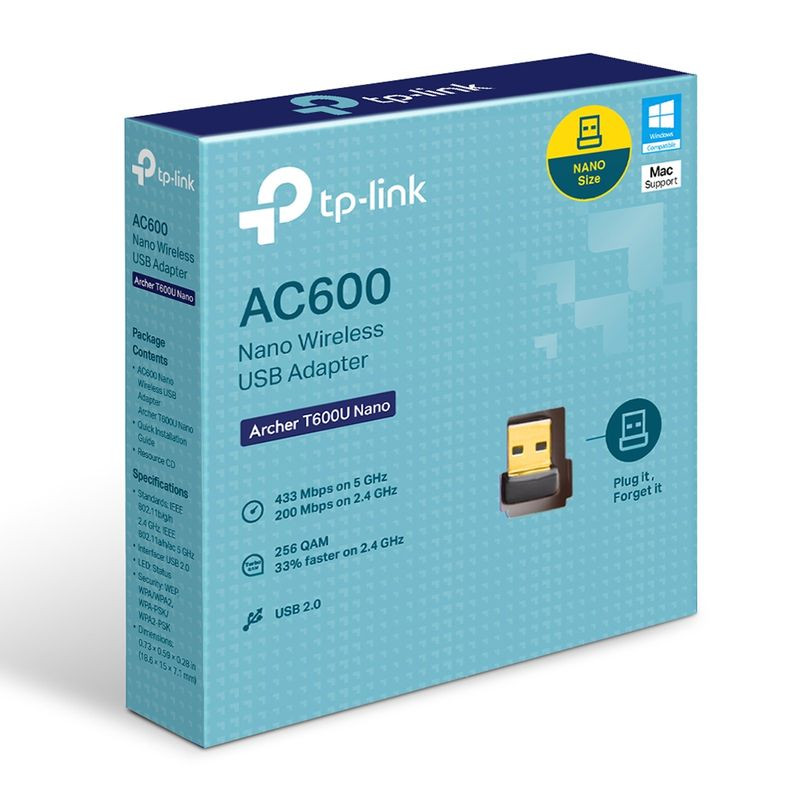 TP-Link Archer T600U USB - Adaptateur WiFi compact nano, fiche dorée avec logos EAC et RoHS, base noire brillante, format discret pour port USB - Ítem4