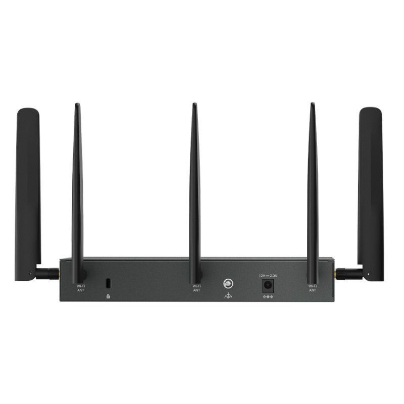 Routeur TP-Link Omada ER706W-4G noir, boîtier métal, 4 antennes externes, 5 ports Gigabit, ports SFP/USB, voyants LED, WiFi bi-bande 2,4/5 GHz. - Ítem3
