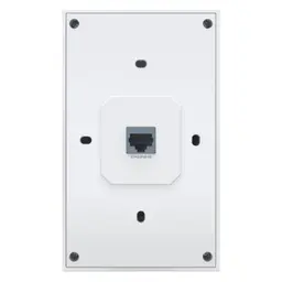 TP-Link Festa F65-Wall: módulo de parede branco com porta Ethernet PoE In central, formato retangular, quatro parafusos visíveis e recortes de ventilação