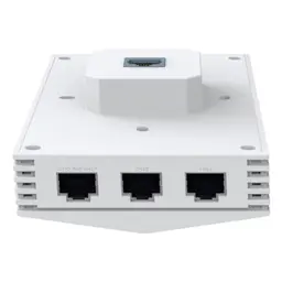 TP-Link Festa F65-Wall AX3000, módulo de parede branco com portas ETH1, ETH2 e ETH OUT, ventilação lateral e conector superior para instalação embutida